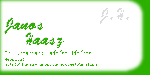 janos haasz business card